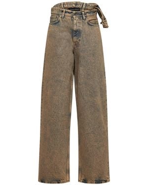 Y. Project Logo Patch Double Waist Jeans - Natural