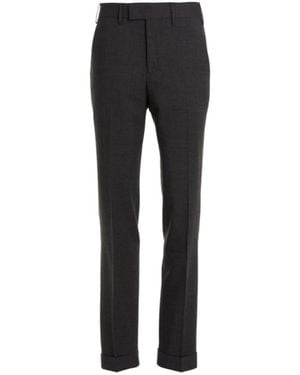 Pt Pantaloni Pt Torino Straight-Leg Turn-Up Hem Tailored Trousers - Grey
