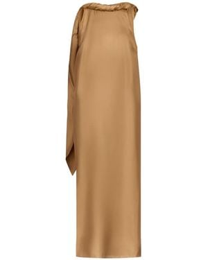 Loulou de Saison Susan Twisted Collar Dress - Natural