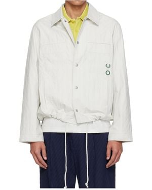 Craig Green X Fred Perry Collaboration Empty Quilted Long-Sleeve Casual Jacket - White
