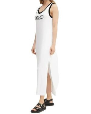Liu Jo Pearl-Embellished Midi Dress - White