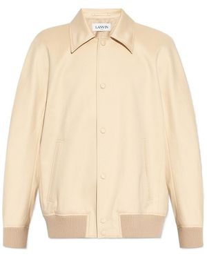 Lanvin Buttoned Long-Sleeved Bomber Jacket - Natural