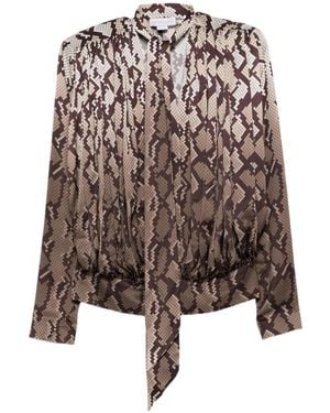 Stella McCartney Tie Snake Print Top - Brown