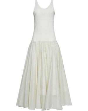 Co. Drop-Waist Sop-Neck Dress - White