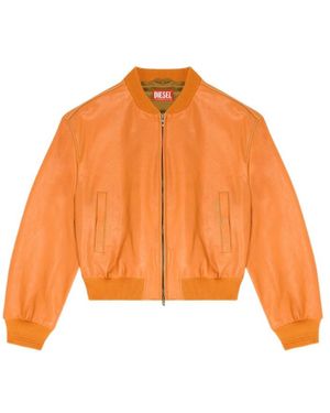 DIESEL Long-Sleeve Leather Jacket - Orange