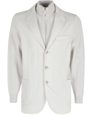 Eleventy Layered Blazer - White