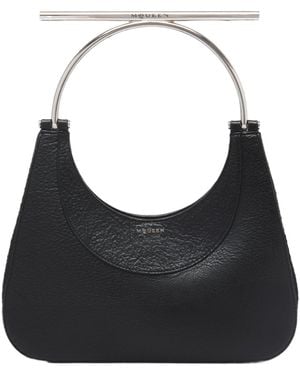 McQueen Cross-Bar Logo Printed Tote Bag - Black
