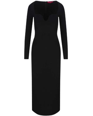 Valentino Square-Neck Knit Maxi Dress - Black