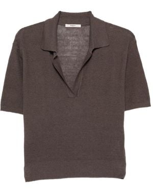Barena Vibia Risada Open Collar Knitted Top - Brown