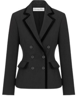 Dior Christian Marlène Double-Breasted Jacket - Black