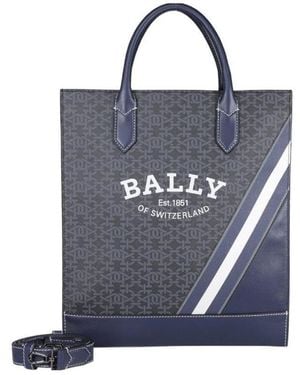 Bally Logo Printed Todd Bag - Blue