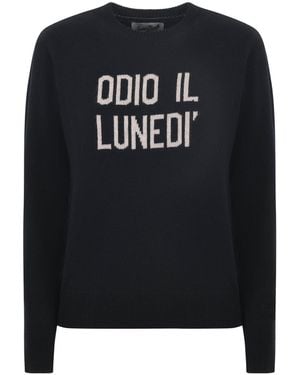 MC2 Saint Barth Newqueen Slogan Knitwear - Black