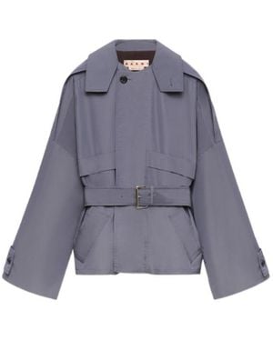 Marni Nylon Blouson With Belt - Blue