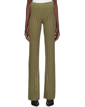 Dion Lee Snakeskin Hollowed Out Knitted Casual Trousers - Green