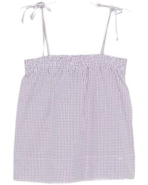A.P.C. Gingham Tie-Strap Top - Purple
