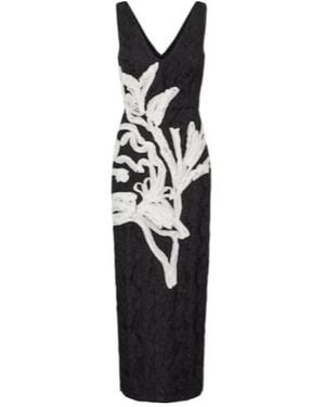 Erdem Floral Jacquard Midi Dress - Black