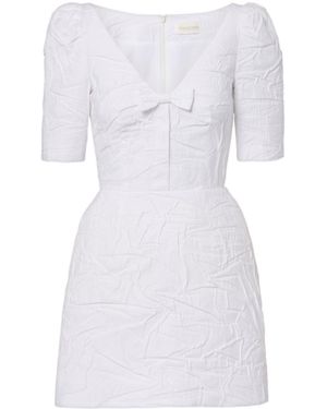 ShuShu/Tong Bow-Detail Cotton-Blend Minidress - White