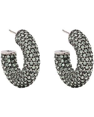 AMINA MUADDI Logo Earrings - White
