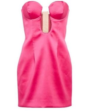 Magda Butrym Strapless Cutout Satin Minidress - Pink