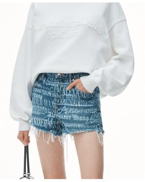 Alexander Wang All-Over Logo Shorts - Blue