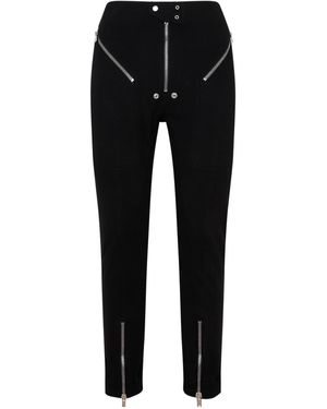 Rick Owens Decorative-Zip Detailing Cotton Trousers - Black