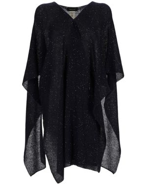 Fabiana Filippi V-Neck Embellished Cape - Black
