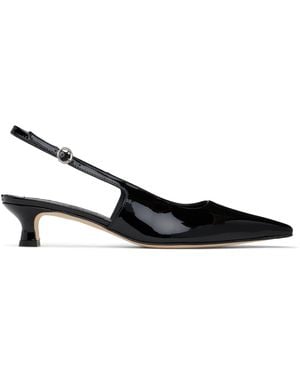 Aeyde Catrina Leather Slingback Heels - Black