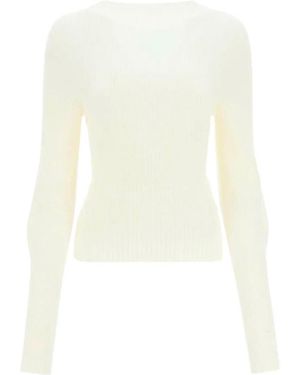 Low Classic Cut-Out Detail Long-Sleeve Top - White