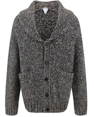 Bottega Veneta V-Neck Knitted Cardigan - Grey