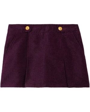 Tom Ford Pleated Tweed Mini Skirt - Purple