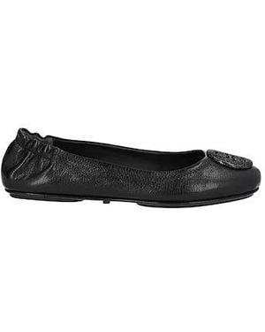 Tory Burch Leather Tag Ballet Flats - Black