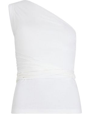 Patou One-Shoulder Cotton Top - White