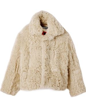 Jacquemus Double-Breasted Shearling Coat - Natural