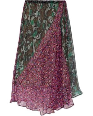 Dries Van Noten Patterned Skirt - Purple