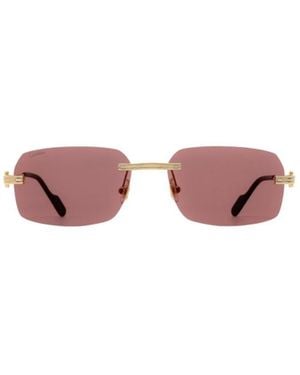 Cartier Rectangular Frame Sunglasses - Pink