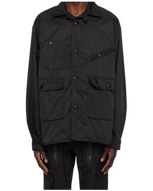Junya Watanabe Asymmetric Pocket-Detail Shirt - Black