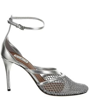 Alaïa Alaïa Round-Toe Mesh Court Shoes - Metallic