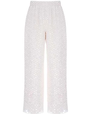 Needle & Thread Raindrop Sequin Trousers - White