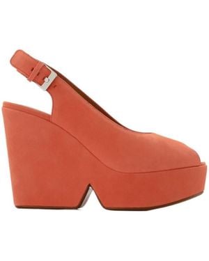 Robert Clergerie Suede High-Heeled Sandals - Orange