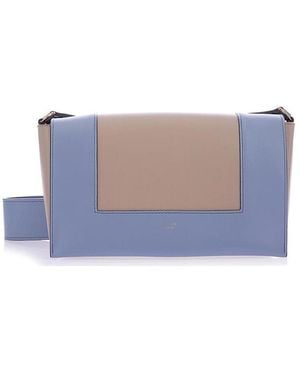 Celine Frame Medium Smooth Cow Leather Two-Color Handbag - Blue