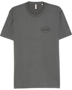 sunflower Crew Neck Logo Print T-Shirt - Grey