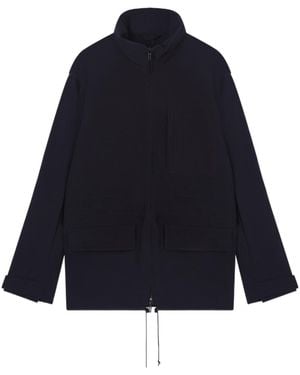 Emporio Armani Zip-Up Drawstring Jacket - Blue