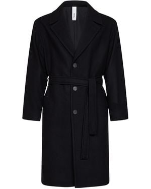 Hevò Ostuni Belted Single-Breasted Coat - Black