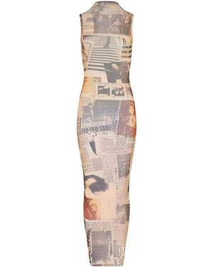 Jean Paul Gaultier Newspaper Print Dress - White