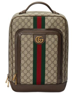 Gucci Zaino Ophidia Gg Leather Backpack - Green