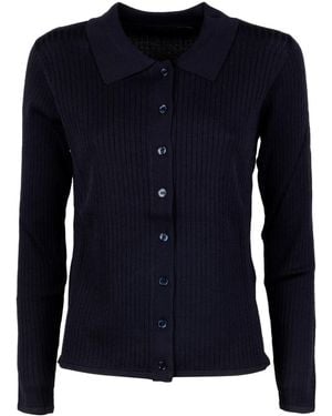 Seventy Ribbed-Knit Cardigan - Blue