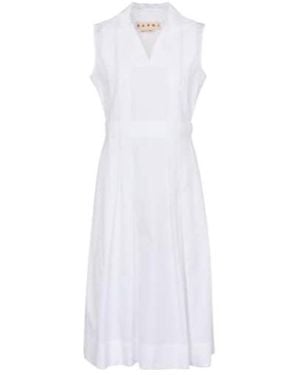 Marni Sleeveless Midi Dress - White