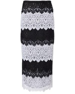 Carolina Herrera Lace Midi Skirt - Black