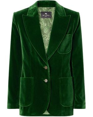 Etro Velvet Blazer - Green