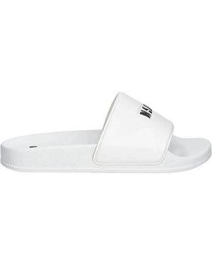 MSGM Logo-Embossed Slides - White